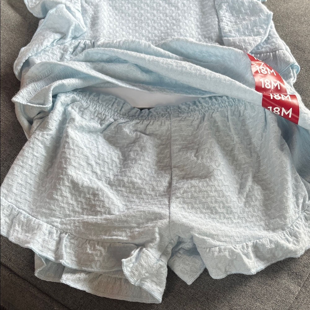 Light Blue Ruffled Baby 2 piece - Picture 3 of 6